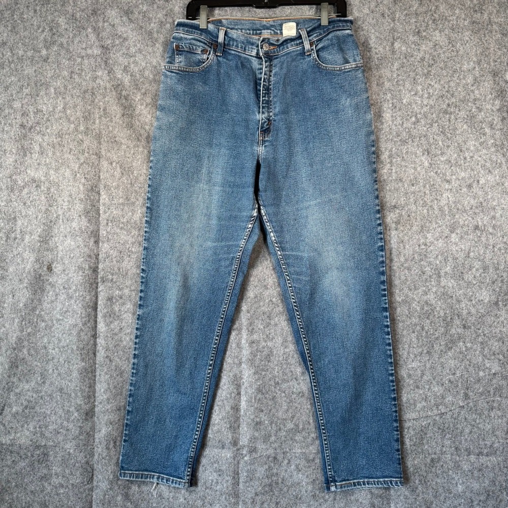 Vtg Y2K Levis 550 Jeans Womens 14 Blue Mom Misses Relaxed Fit Tapered Leg Stone